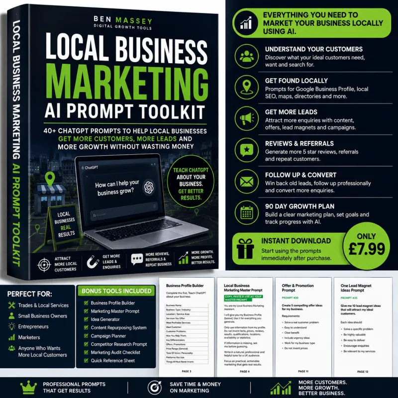 Local Business Marketing AI Prompt Toolkit – 40+ ChatGPT Prompts