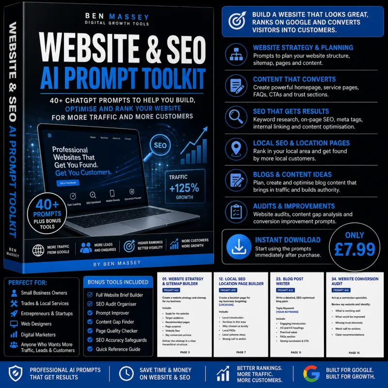 Website & SEO AI Prompt Toolkit – 40+ ChatGPT Prompts
