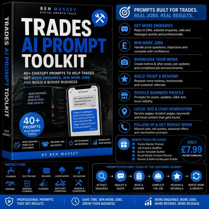 Trades AI Prompt Toolkit – 40+ ChatGPT Prompts for Trades