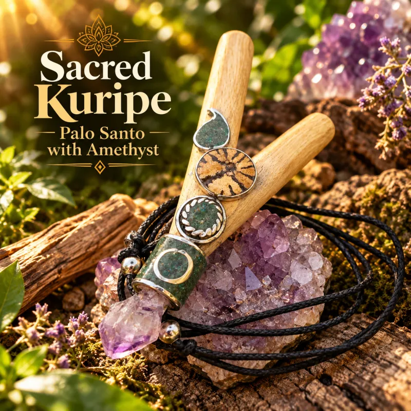 Kuripe Palo Santo Wood-Holy Wood- with amethyst
