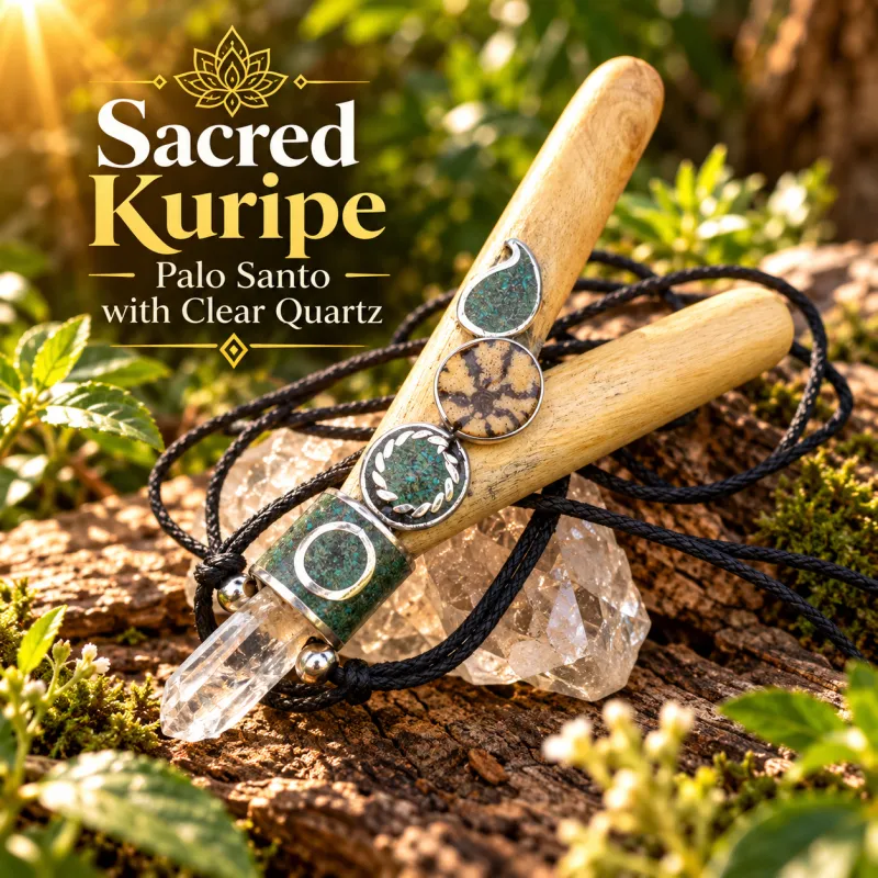 Kuripe Palo Santo Wood with quartz