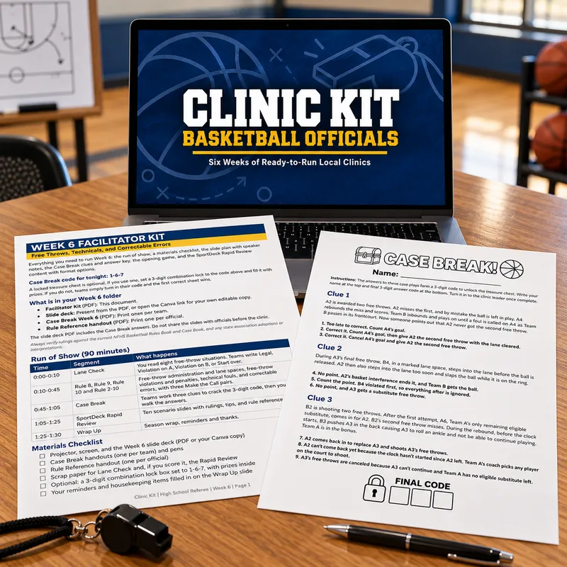 Clinic Kit: Basketball Officials — Six Weeks of Ready-to-Run Local Clinics