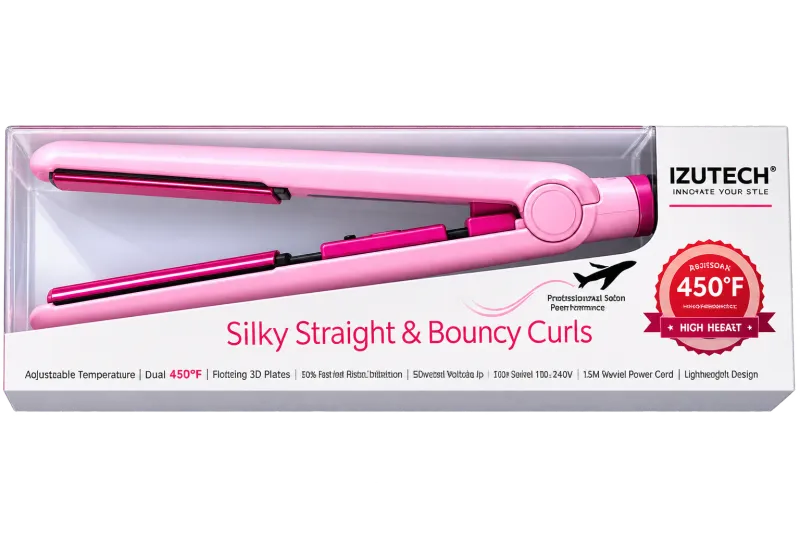 Izutech Silky Straight & Bouncy Curls Flat Iron