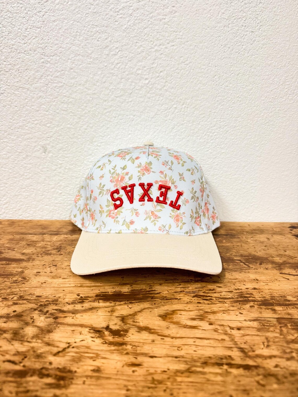 Upside Down TEXAS // Floral Hat // 3D Puff