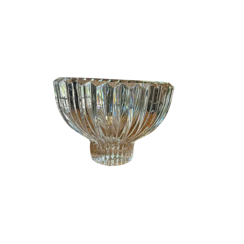Elegant Cut Crystal Bowl with Scalloped Edges