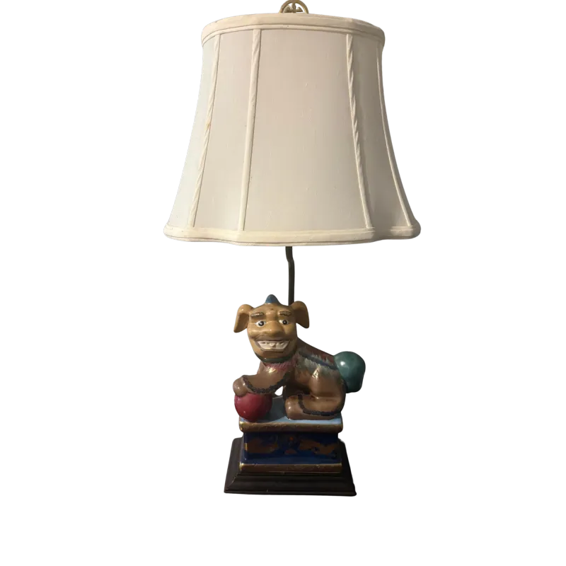 One of a Kind Vintage Ceramic Dog Lamp
