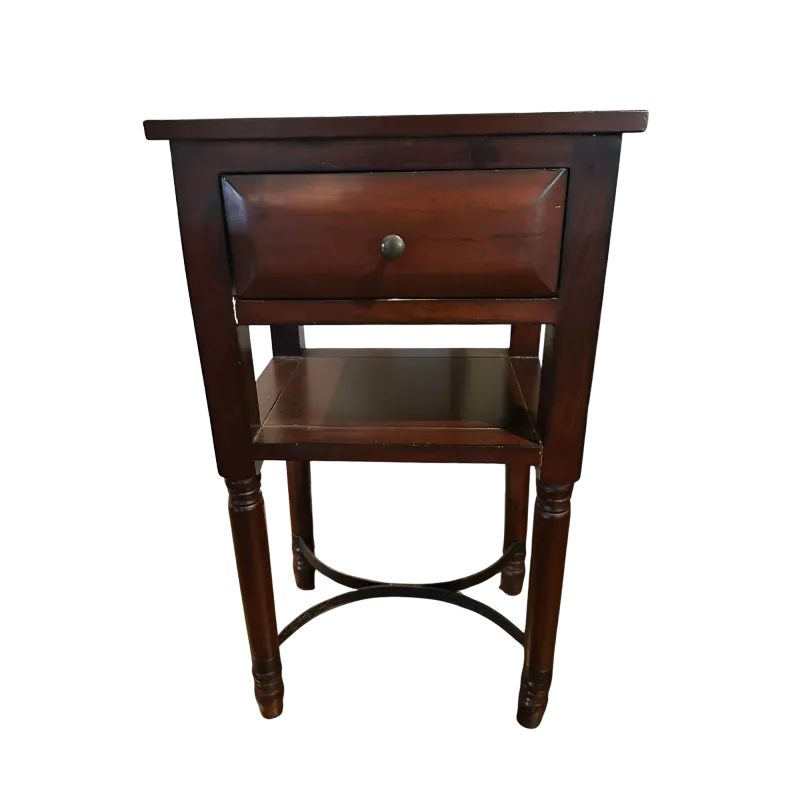 Classic Wooden Side Table with Turned Legs