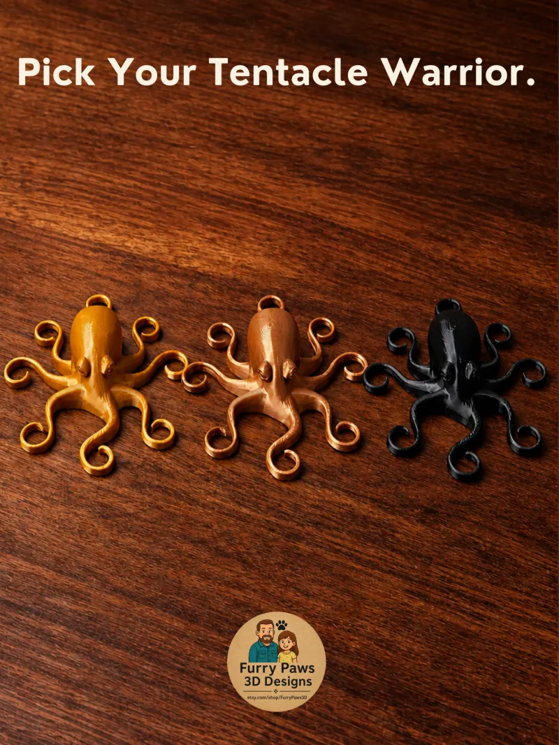 Octopus Desk Decor Squad – Set of 3 (Gold, Bronze & Midnight Black)