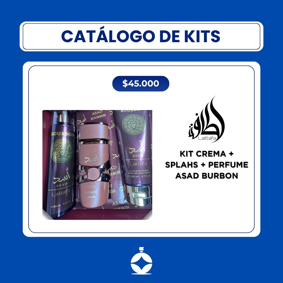 KIT CREMA + SPLAHS + PERFUME ASAD BURBON