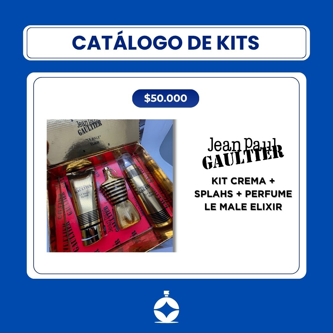 KIT CREMA + SPLAHS + PERFUME LE MALE ELIXIR