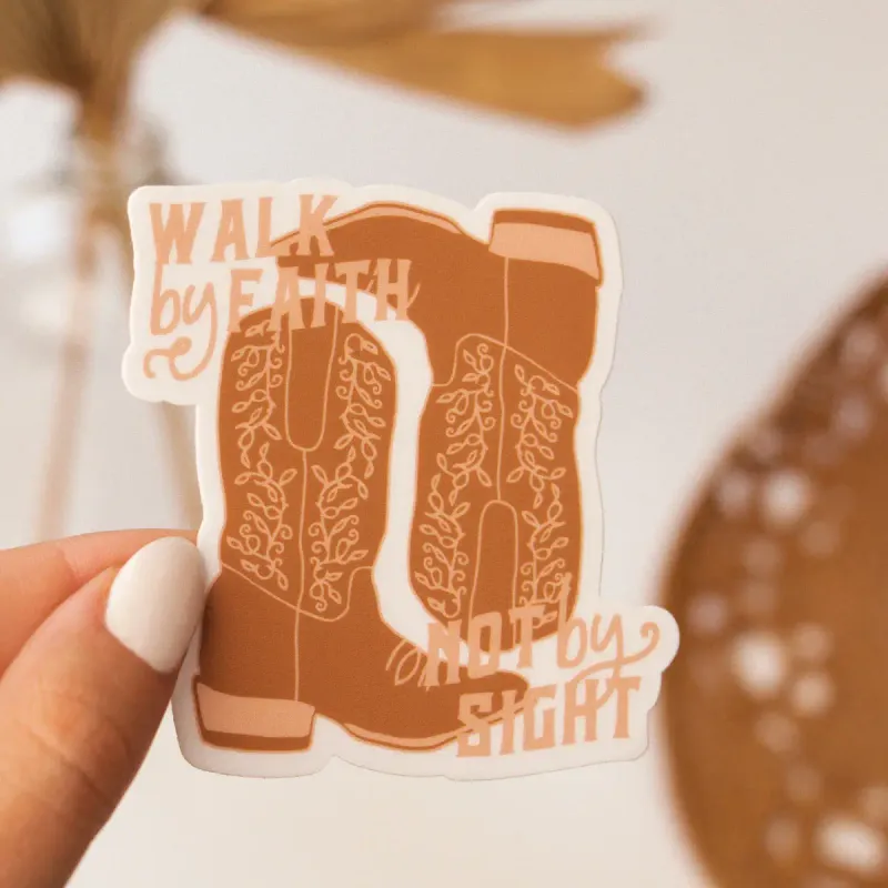 Walk by Faith Cowboy Boots Sticker