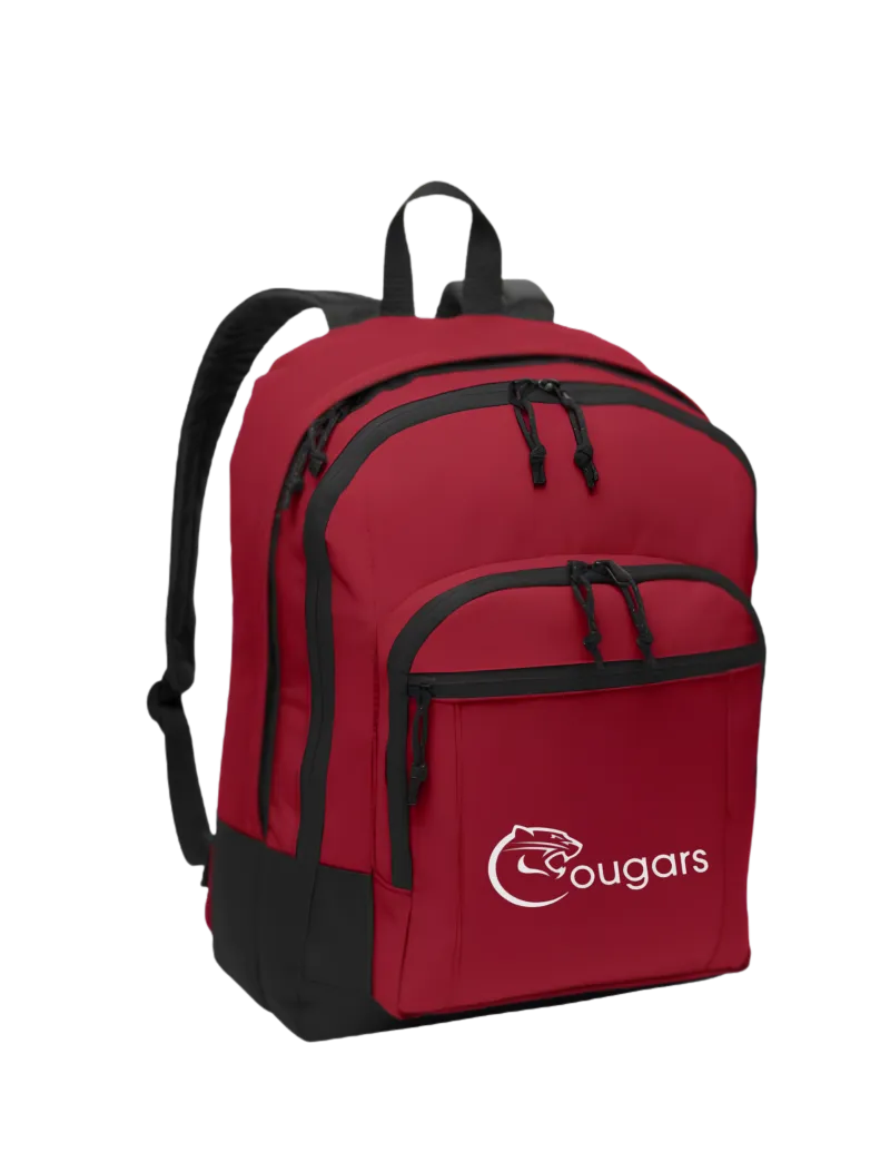 Port Authority® Basic Backpack. BG204 - Red - Cougars Classic Full - EMB White