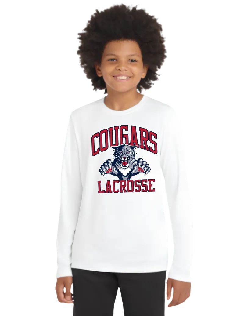 Sport-Tek ® Youth Posi-UV® Pro Long Sleeve Tee. YST420LS - White - Main Logo