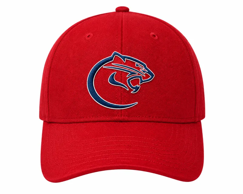 New Era® A-Frame Snapback Cap NE211 - Scarlet - Classic C - EMB Blue