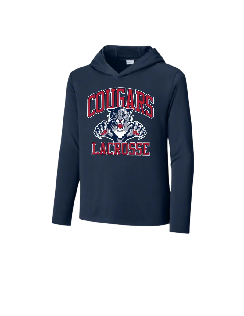 Two Colors - Sport-Tek® Youth Posi-UV® Pro Long Sleeve Hoodie YST420LSH - True Navy - Smoke Grey - Primary