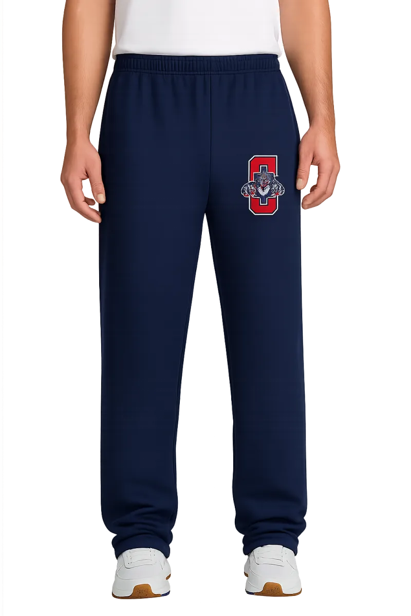 Jerzees® NuBlend® Open Bottom Pant with Pockets. 974MP - J. Navy - Cougar RED C - White Outline