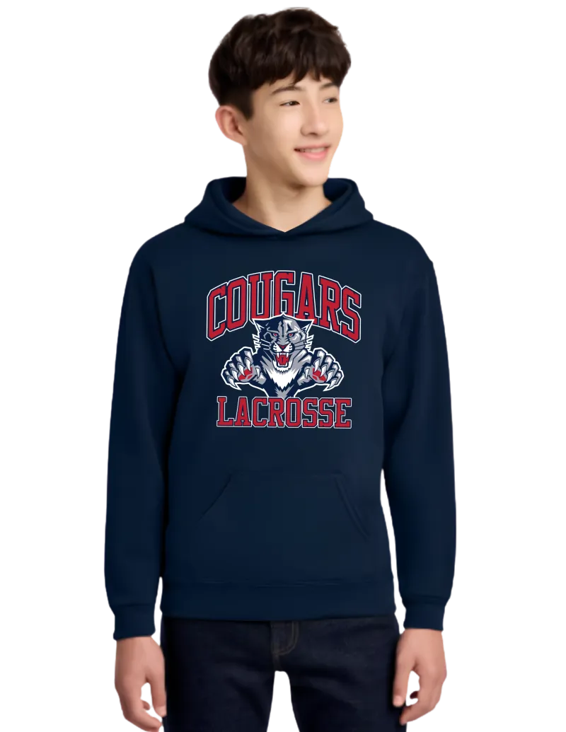 Jerzees® - Youth NuBlend® Pullover Hooded Sweatshirt. 996Y - J. Navy - Cougars Primary Logo