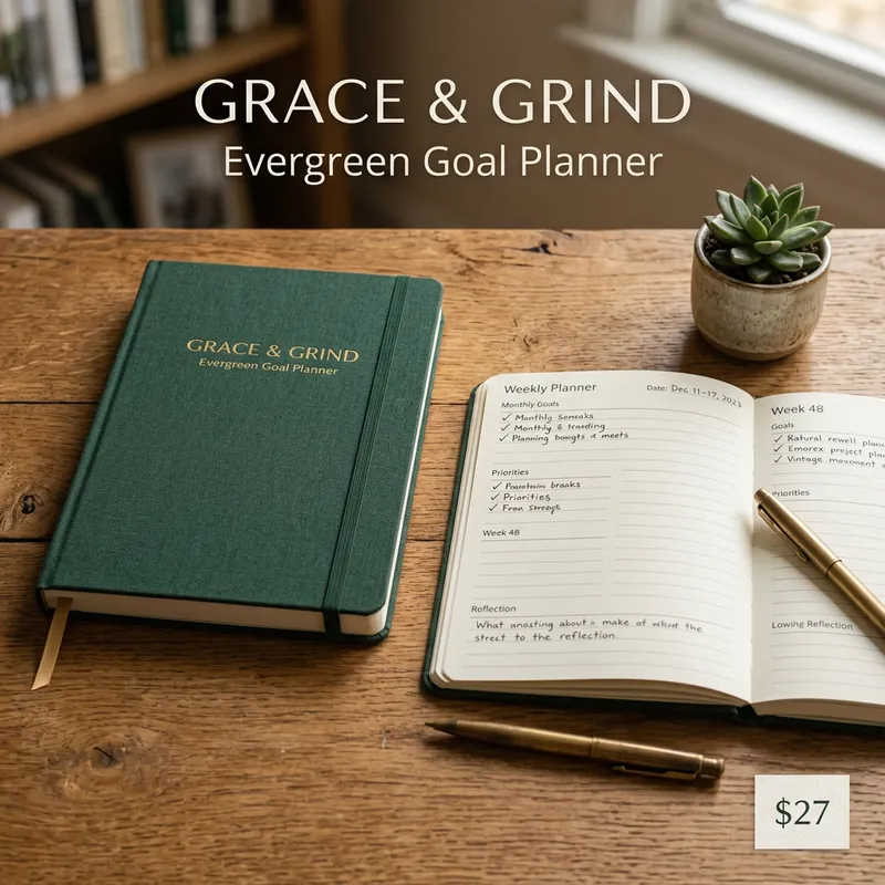Grace & Grind Evergreen Goal Planner 27$