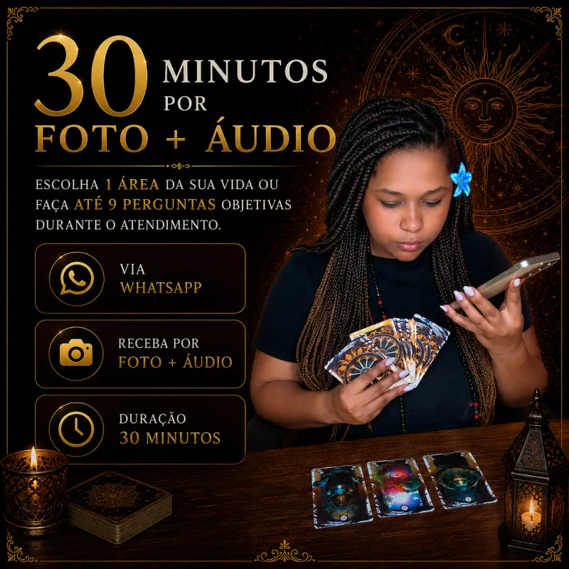30 minutos via foto e áudio 