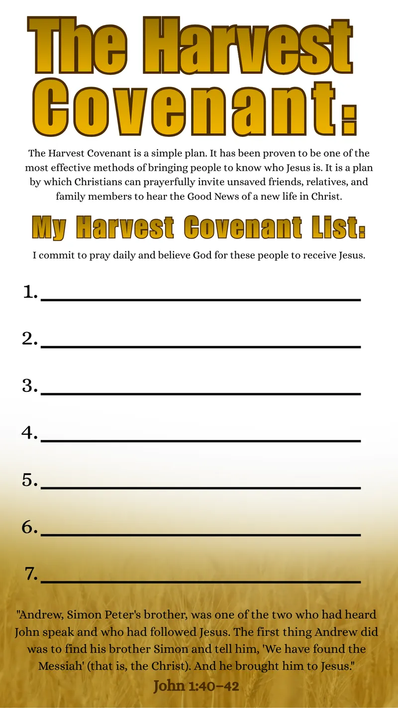 The Harvest Covenant card, front