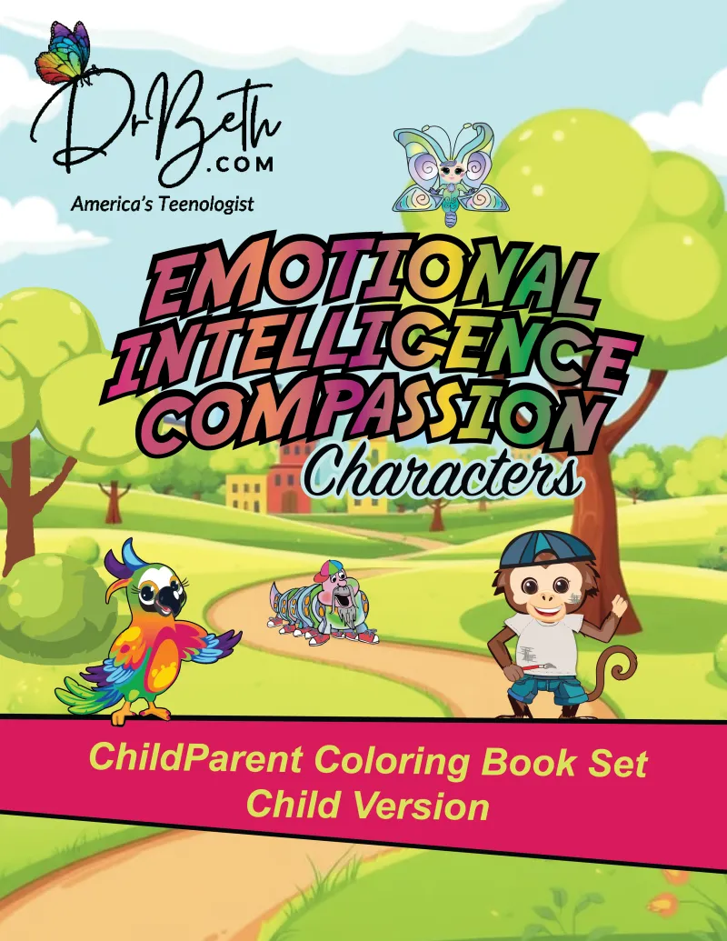 DrBeth’s Emotional Intelligence Compassion Characters: Coloring & Workbook Set— Child Version