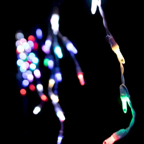 Color Fusion Commercial Coaxial Light String Mini Icicle RGBW Box of 24
