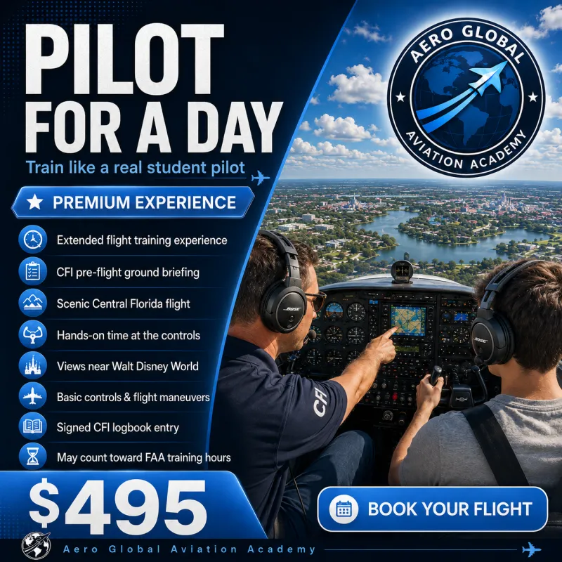 Package 3 — Pilot for a Day  ($495)