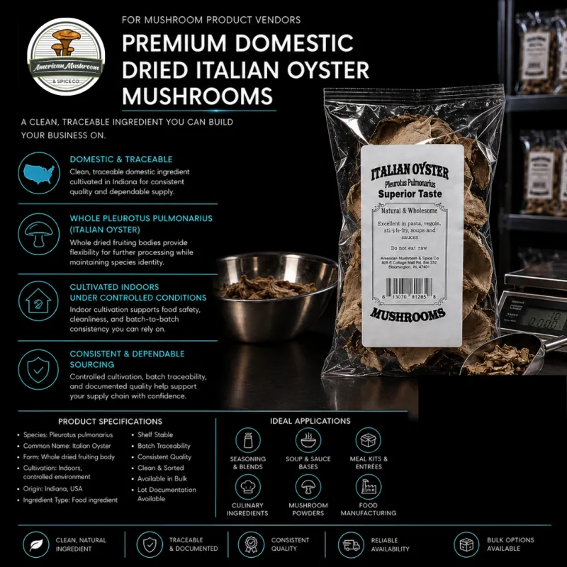 American Mushroom & Spice: Dried Italian Oyster