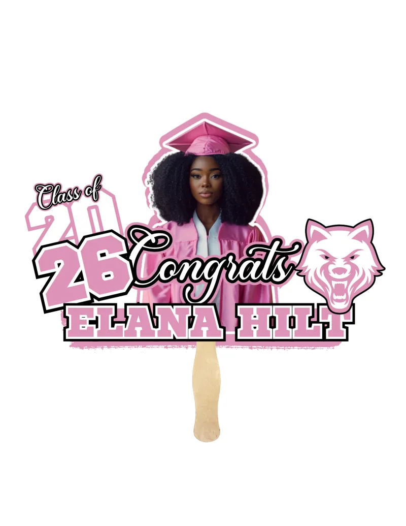 PINK 2026 GRAD FAN