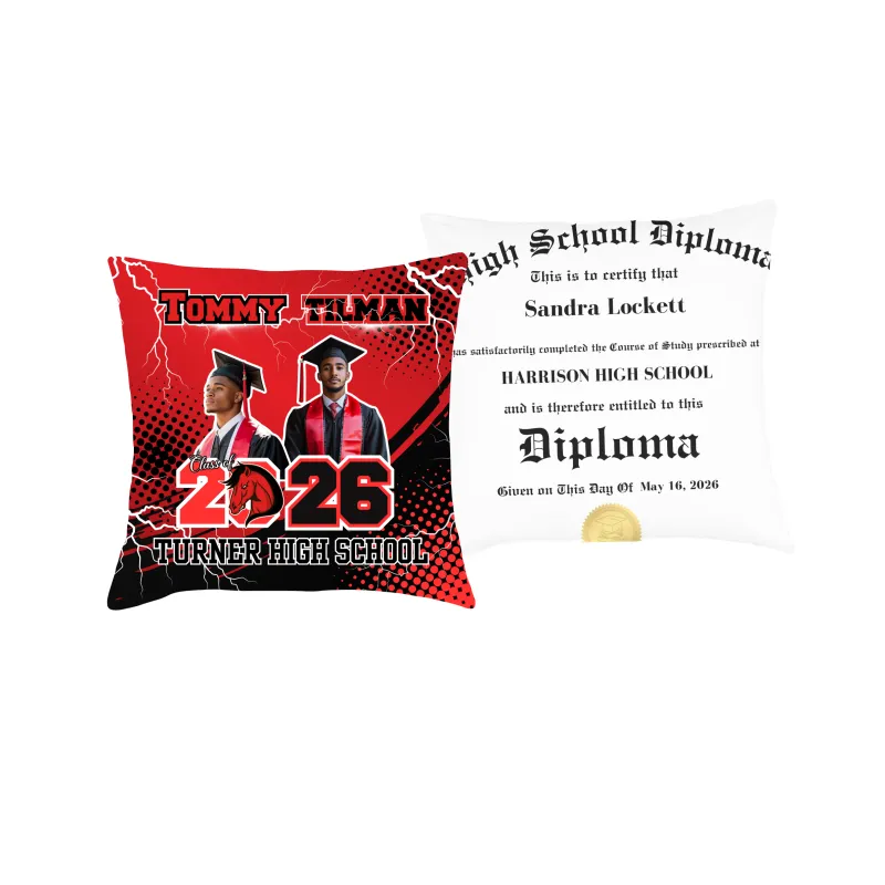 Red Grad Pillow Diploma Template