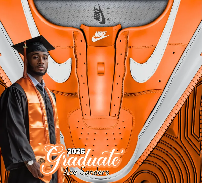 Orange Custom Sneaker Graduation Template
