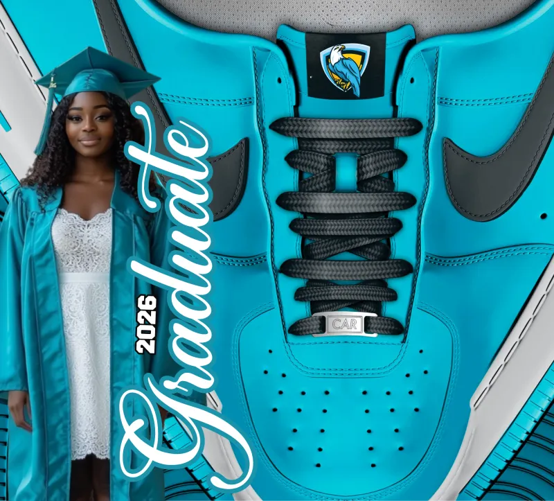 Teal Custom Sneaker Graduation Template
