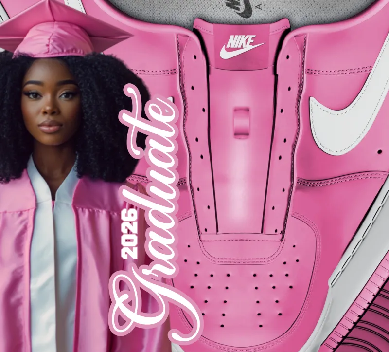Pink Custom Sneaker Graduation Template