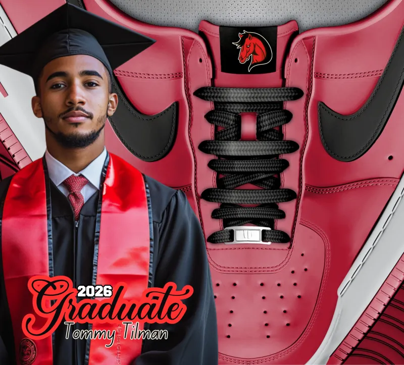 Red Custom Sneaker Graduation Template