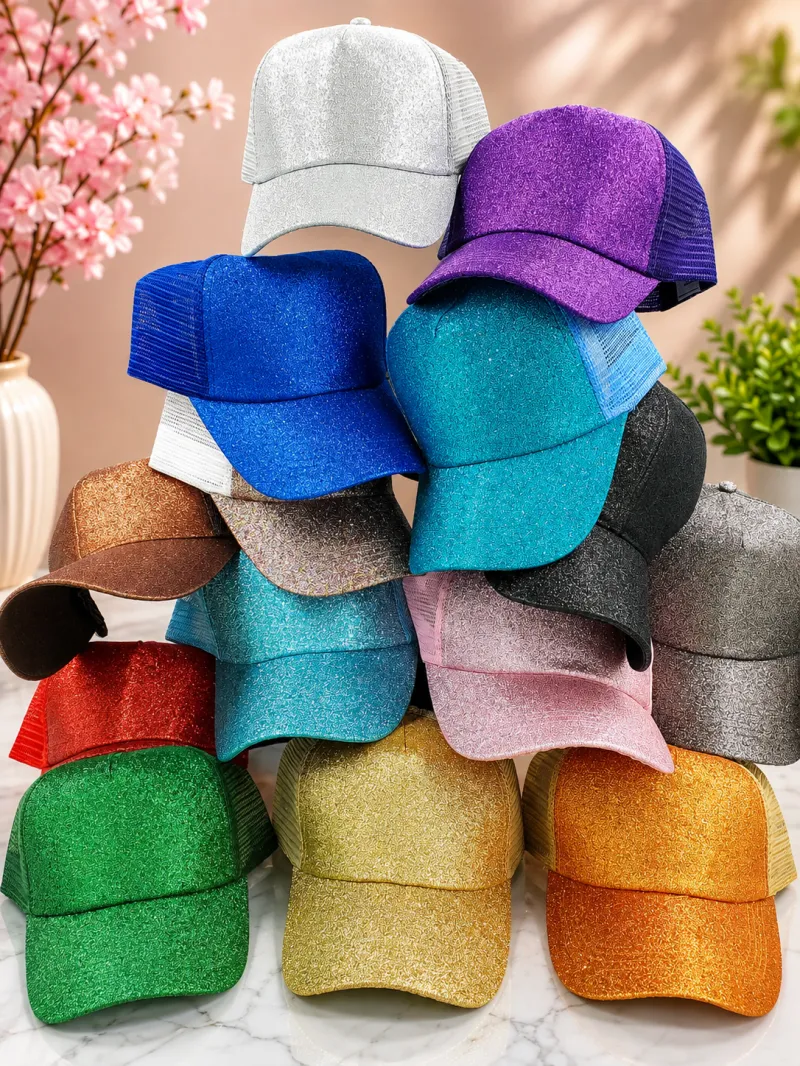 Glitter Ponytail Hats Various Colors/Styles