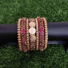 Bridal Kundan Stone Bangle Set for Women & Brides