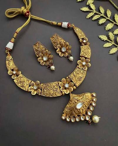 Antique Gold Finish Necklace