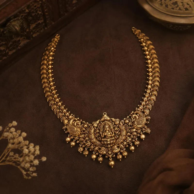 Antique Gold Finish Necklace