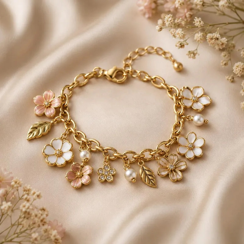 Floral Charm Bracelet