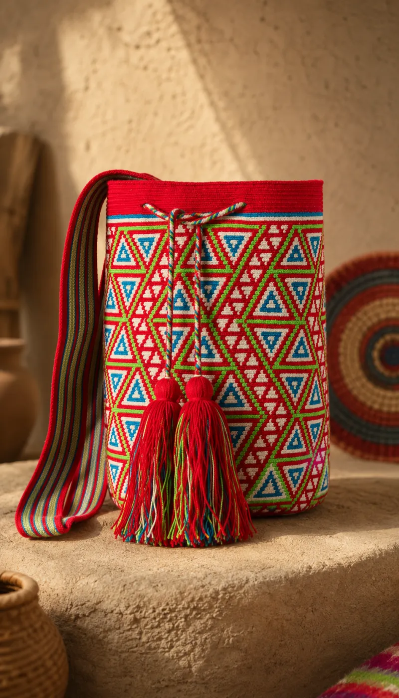 Mochila Wayuu Coral del Desierto