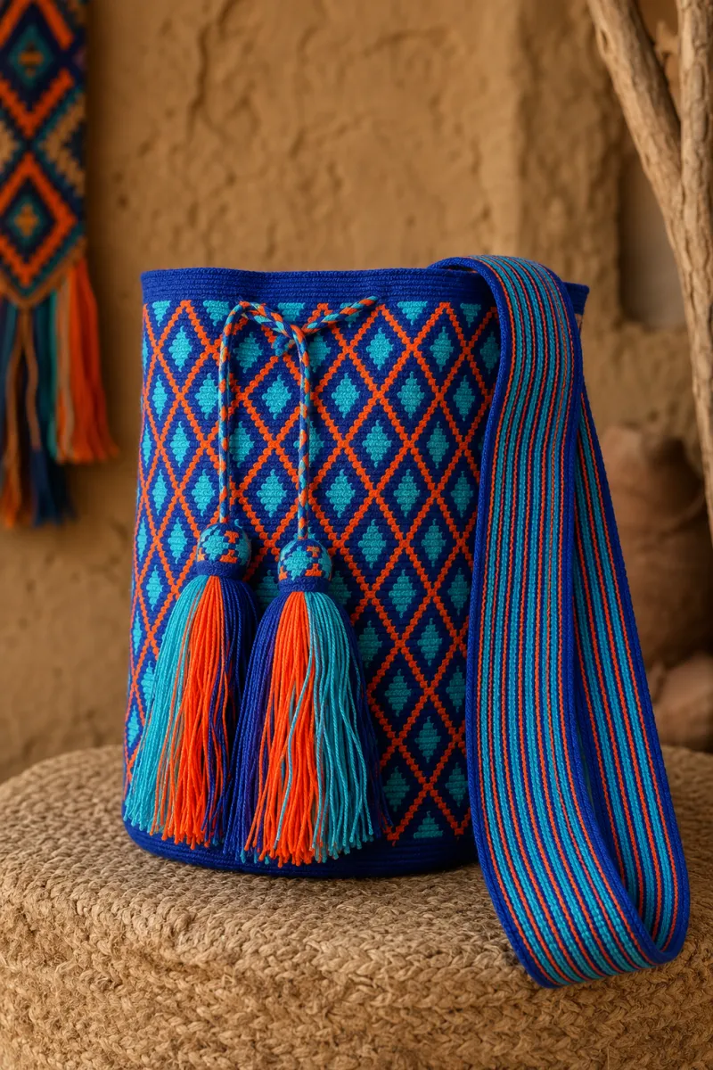 Mochila Wayuu Azul Amanecer