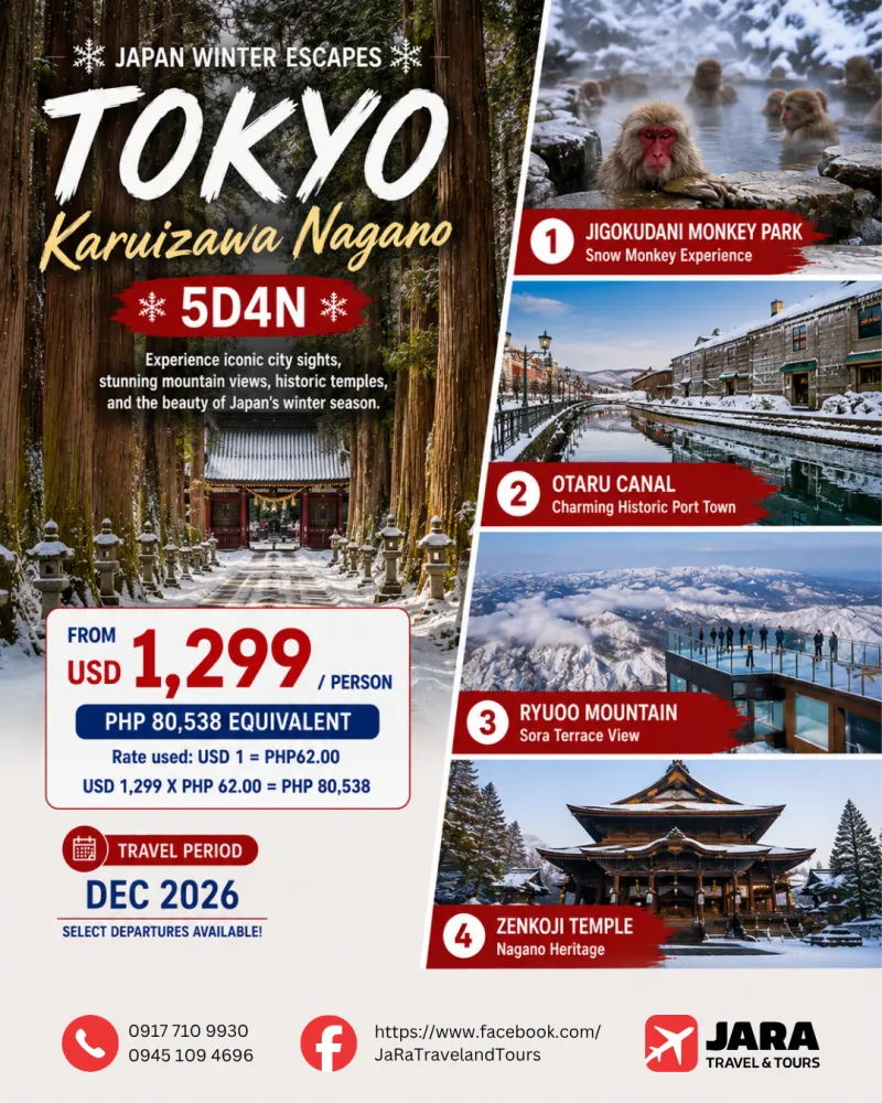 Japan Tokyo Karuizawa Nagano 5D4N Dec 2026