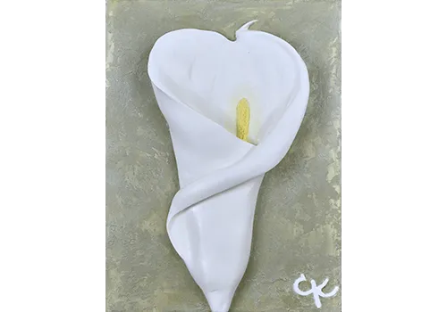 Radiant Bloom: Calla Lily on Green (9” x 12”)