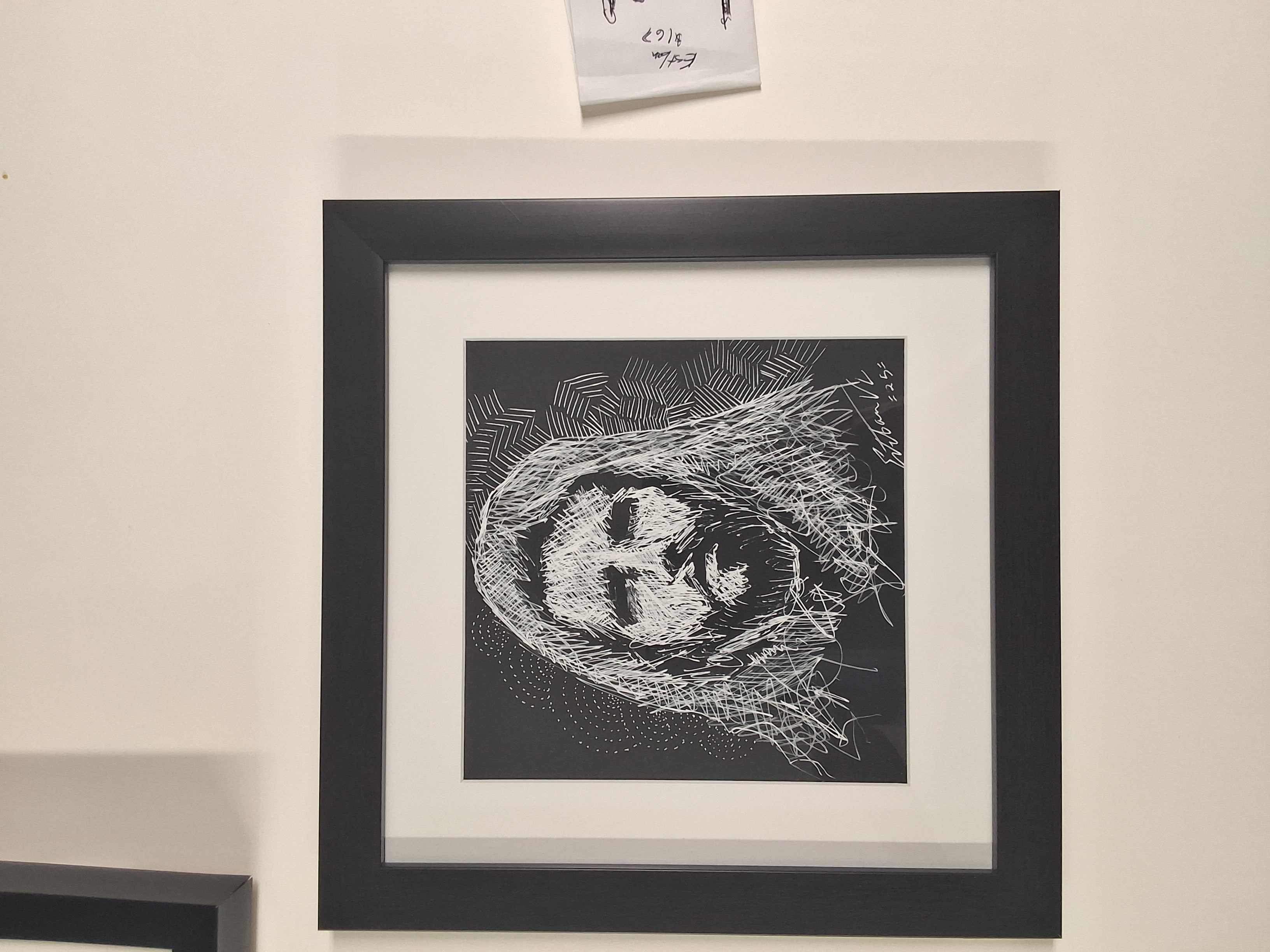 Black and White Jesus - White Ink/Black Paper