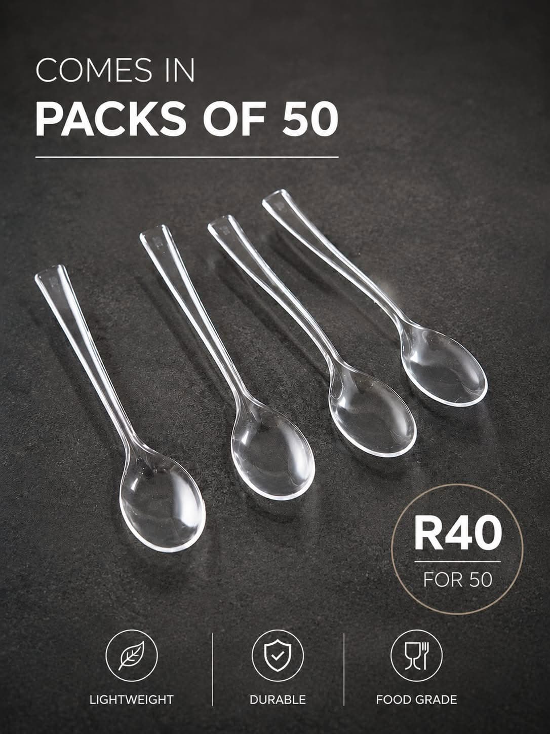 Mini Tasting Clear Spoons 