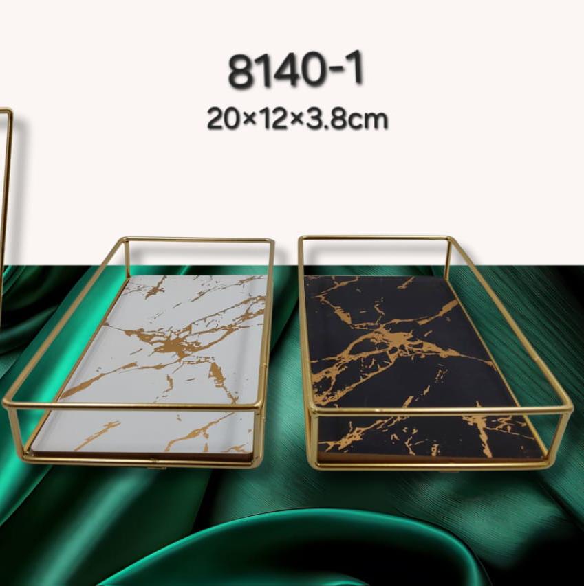 Rectangle Marble Tray - White 