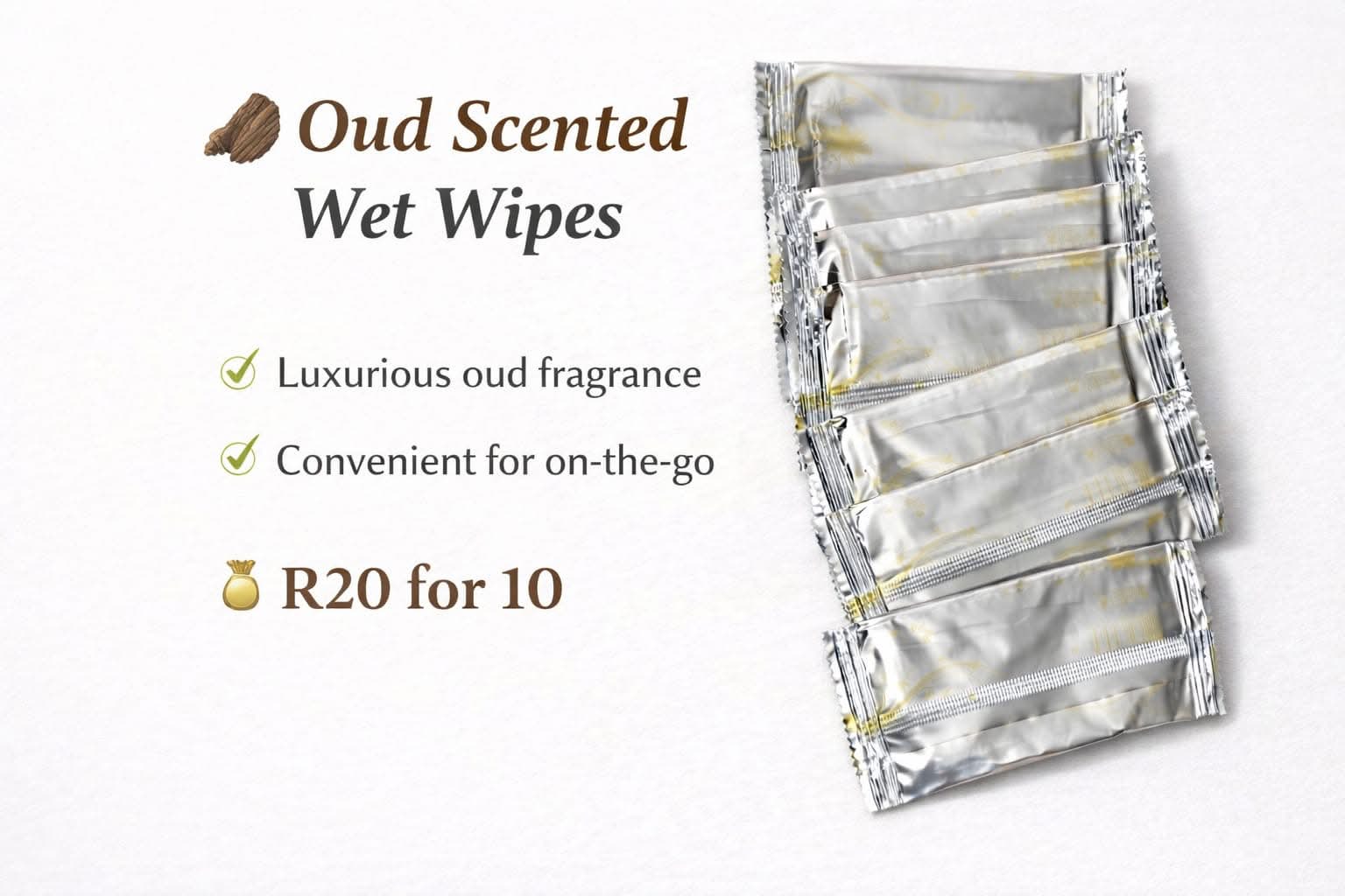 Oud Scented Wet Wipes - Silver