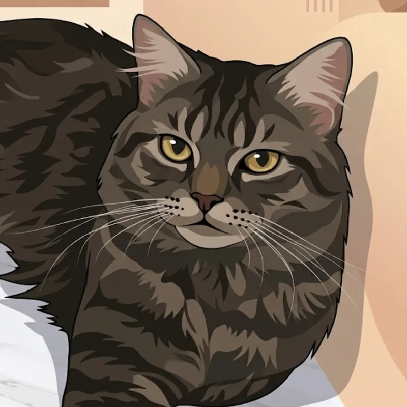 Vector pet portrait of a tabby cat
