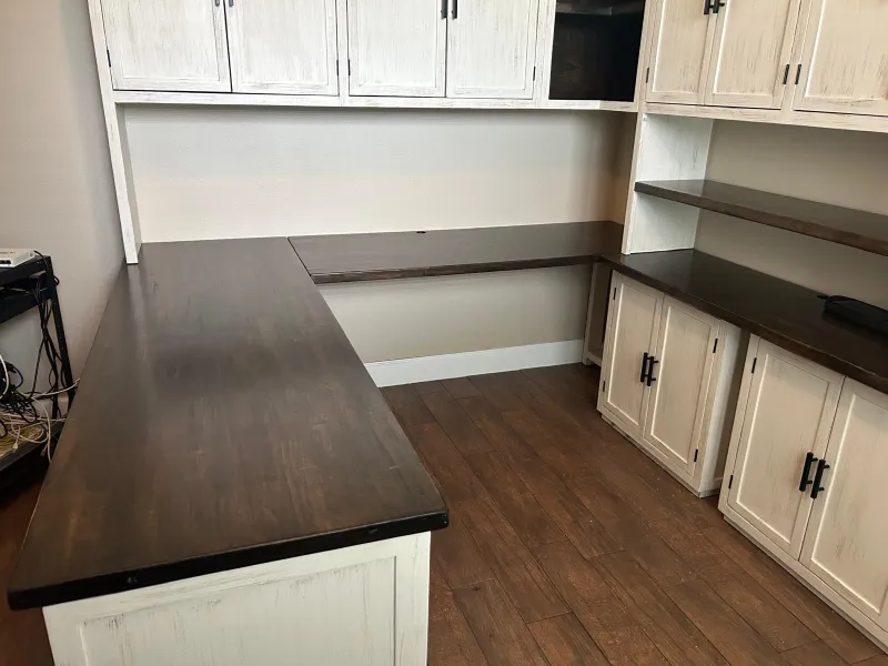 Custom Made Office Desk with Cabinets