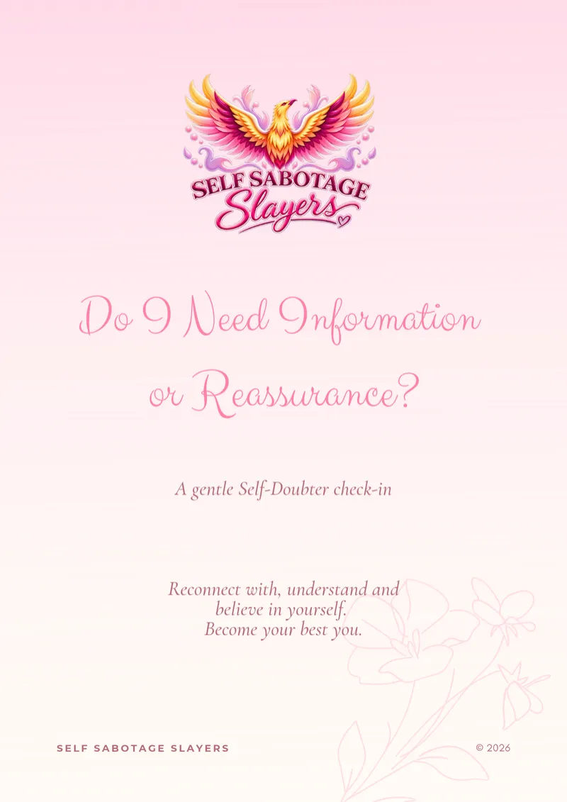 Do I Need Information or Reassurance?
